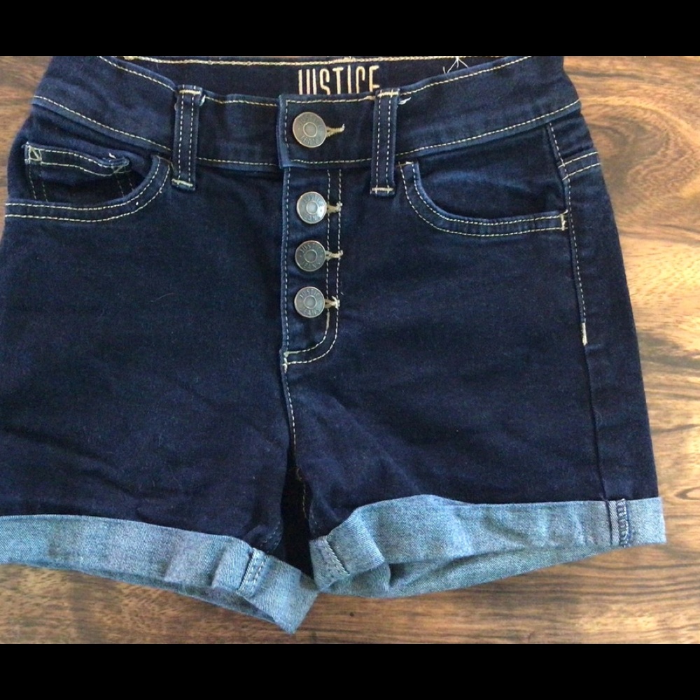 Justice Girl’s denim high waisted jean short size 12 slim